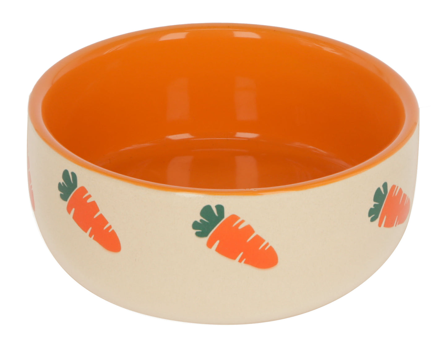 KRMILNIK keramicen bež/ oranžen 250ml