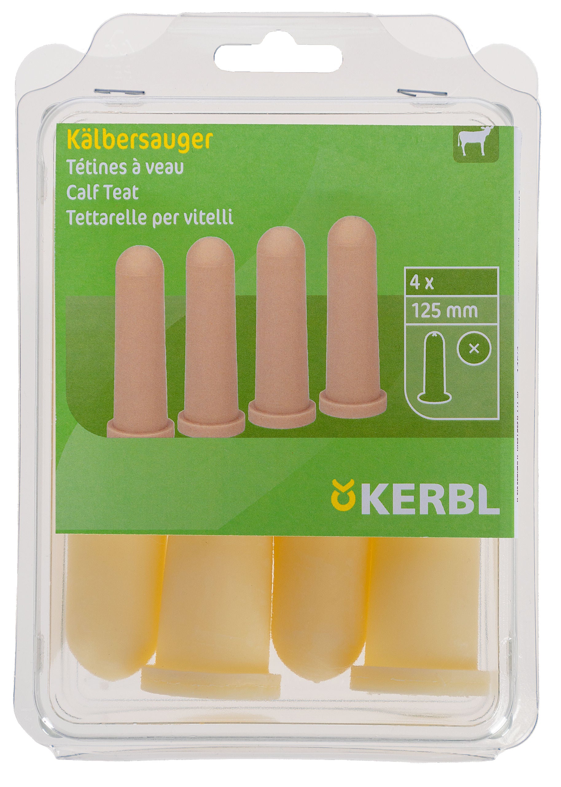 Cucelj za teleta, rumen, 125mm , 4/pak