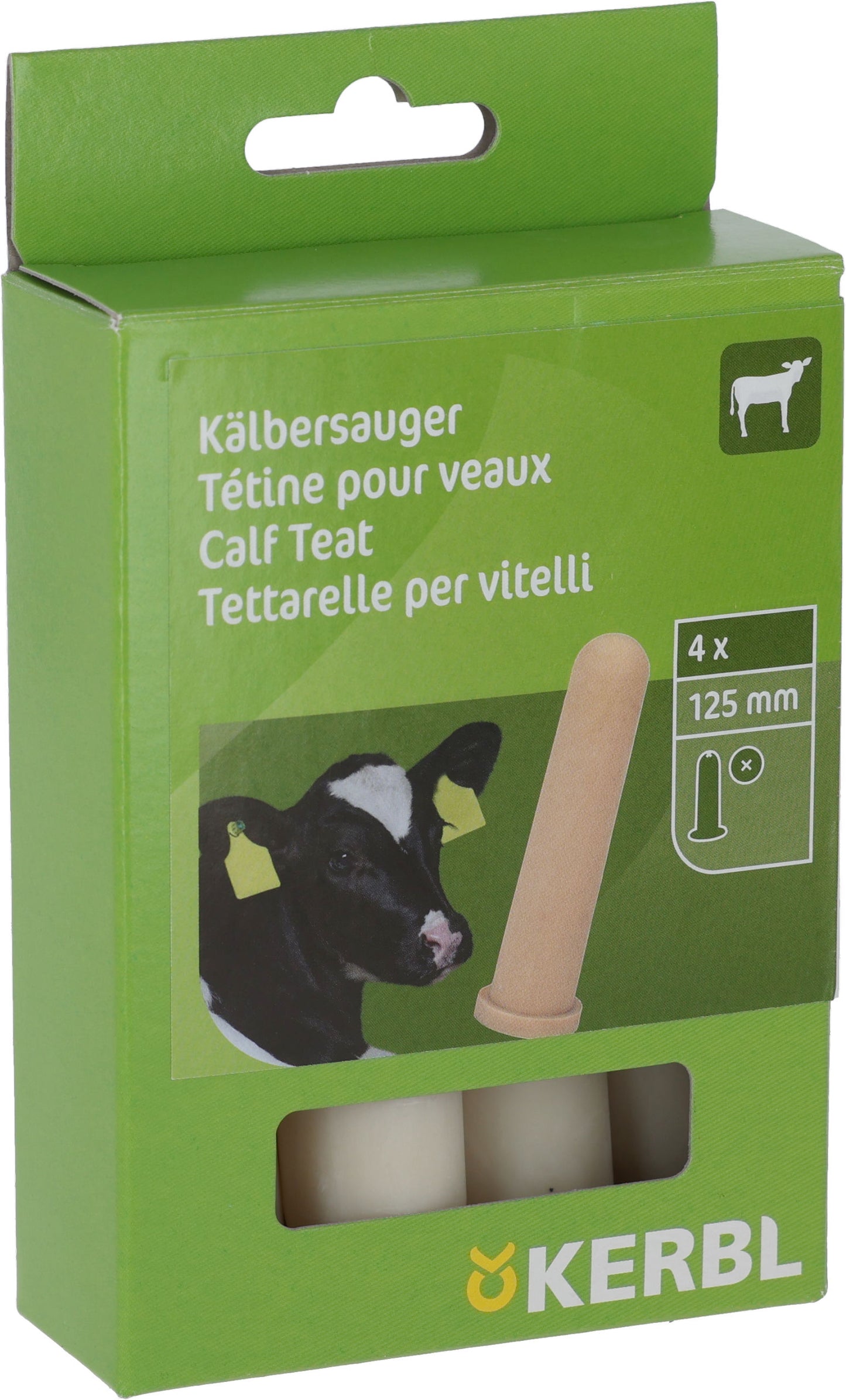 Cucelj za teleta, rumen, 125mm , 4/pak