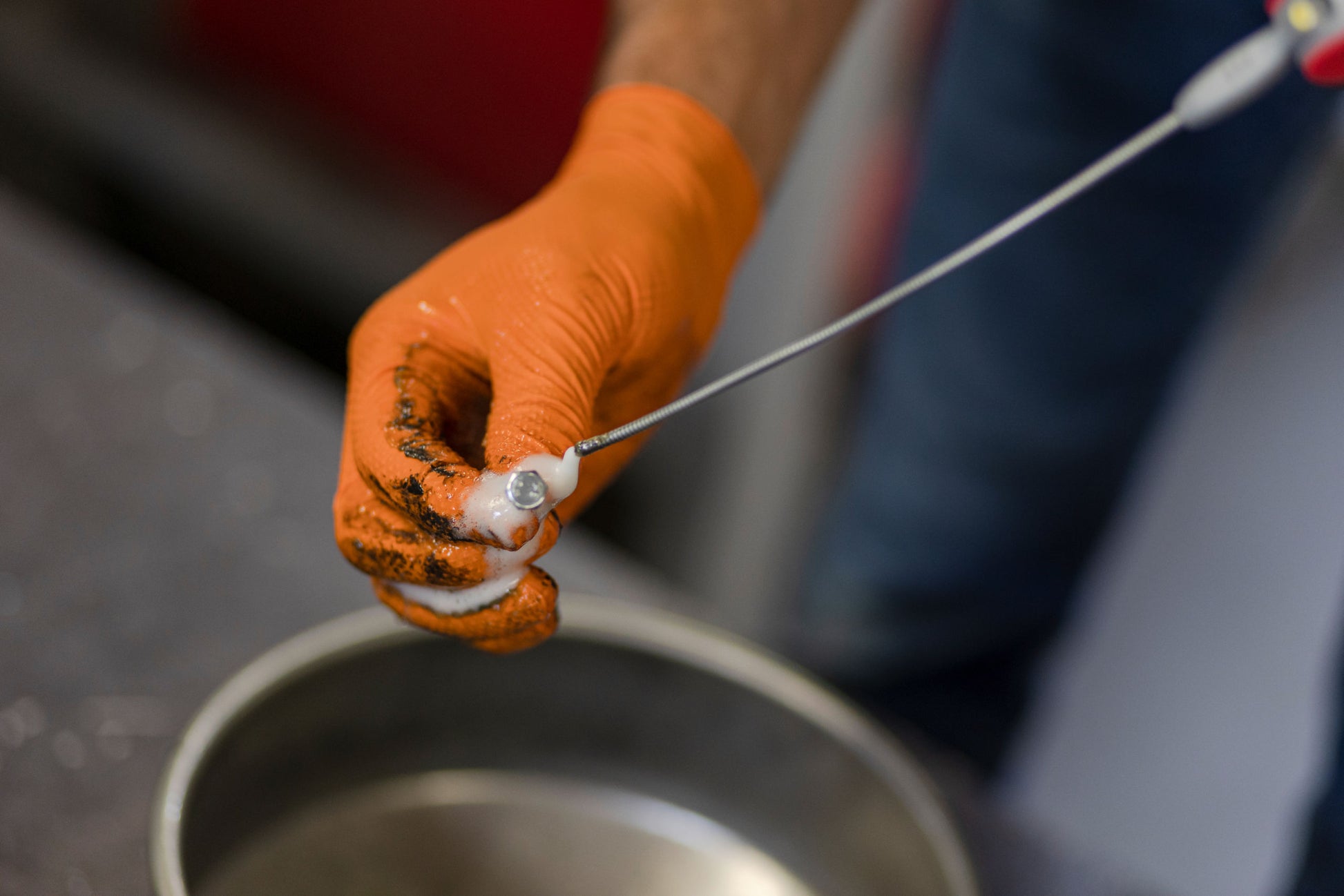 Nit.rokavice za en. up. X-Grip 240mm, 50 kos, vel.XL, oranžne