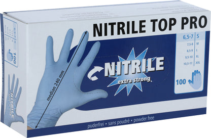 Nitril Top Pro, vel. M modre ro. za en.upo.,100, brez pudra