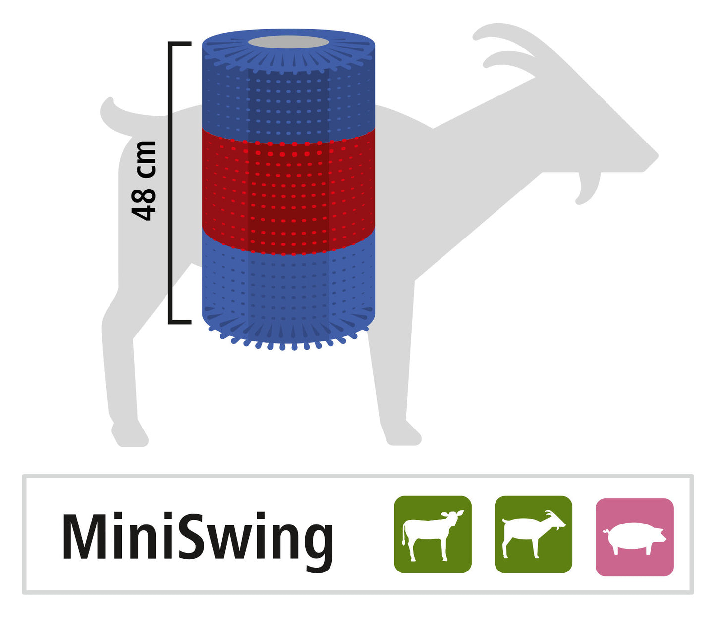Kotna krtača za govedo HAPPYCO mini