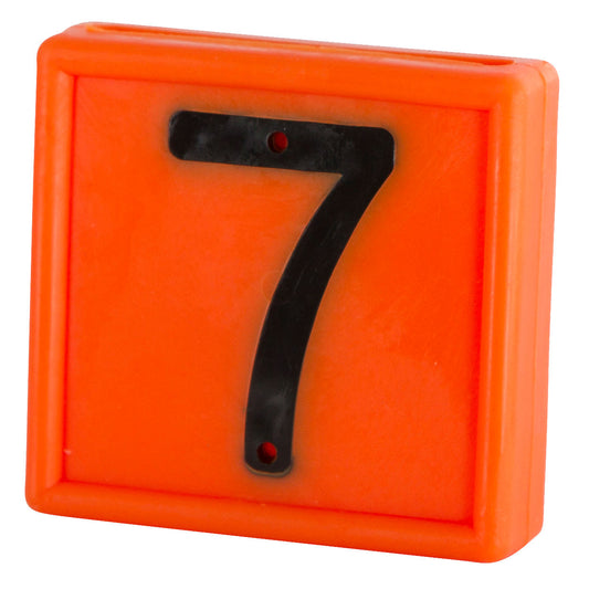 Številčnica, oranžna, št. 7, p za zankanje