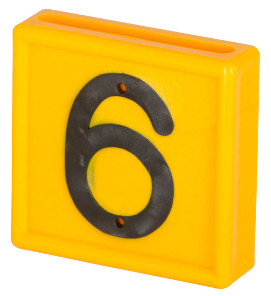 Številčnica, rumena, št. 6 in za zankanje