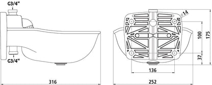 NAPAJALNIK K75 umetna masa s cevnim ventilom