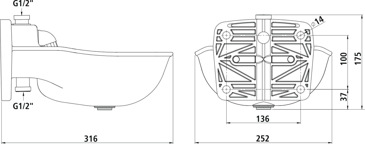 NAPAJALNIK K75 umetna masa s cevnim ventilom