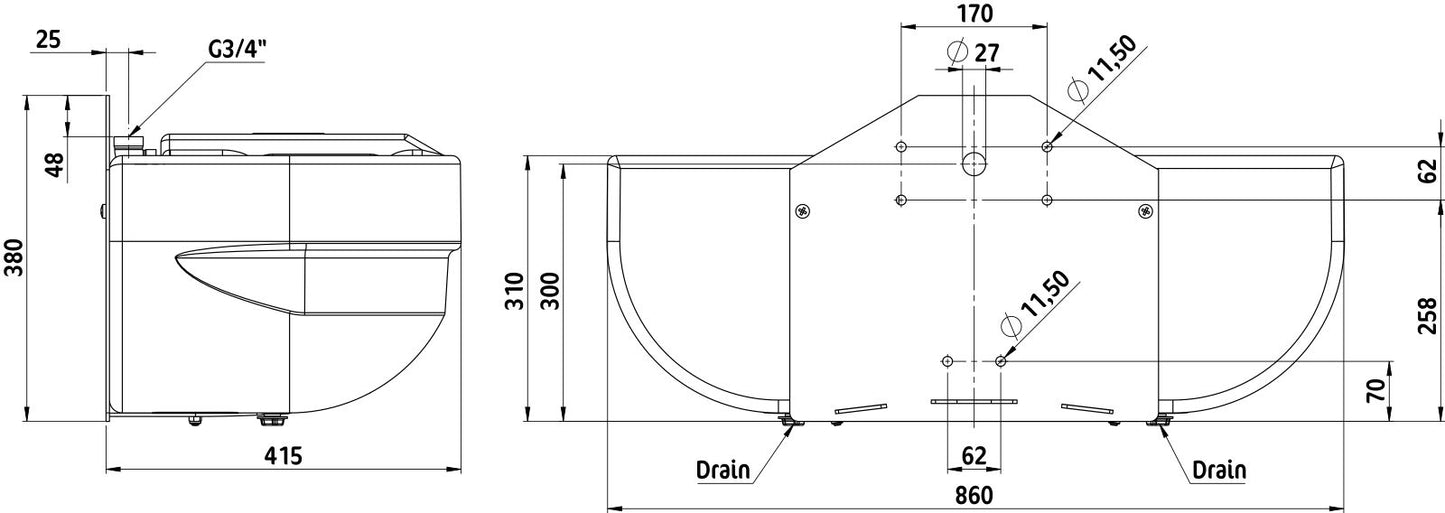 NAPAJALNIK S60 s plovcem PVC dvojni - 58l (nizek tlak)