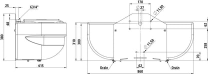NAPAJALNIK S60 s plovcem PVC dvojni - 58l (nizek tlak)