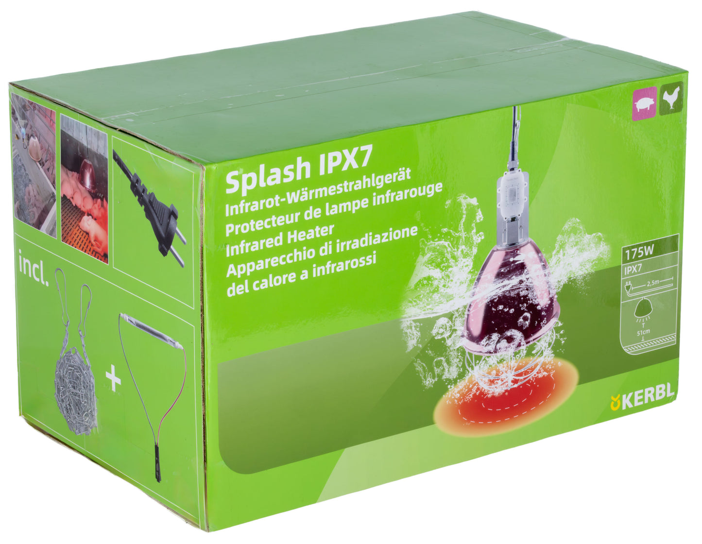 Toplotni sevalnik Splash IPX7 vodotesna, 175 W