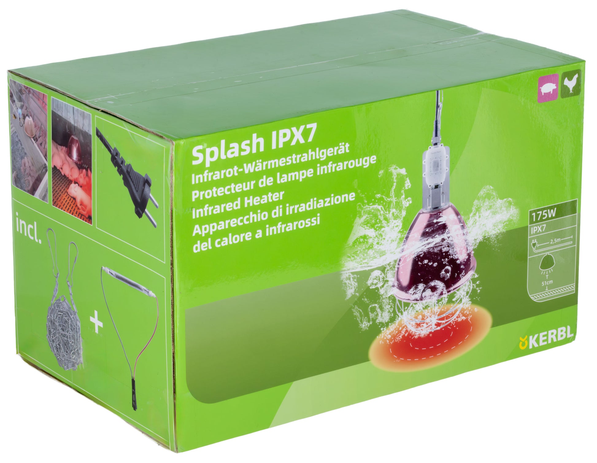Toplotni sevalnik Splash IPX7 vodotesna, 175 W