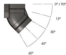 NASTAVEK za vodo 45° 1/2" - 1/2" - inox