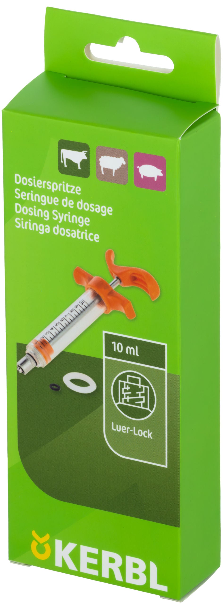 Dozirna brizgalka 10 ml LL, na oranžna, črna skala