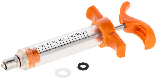 Dozirna brizgalka 10 ml LL, na oranžna, črna skala