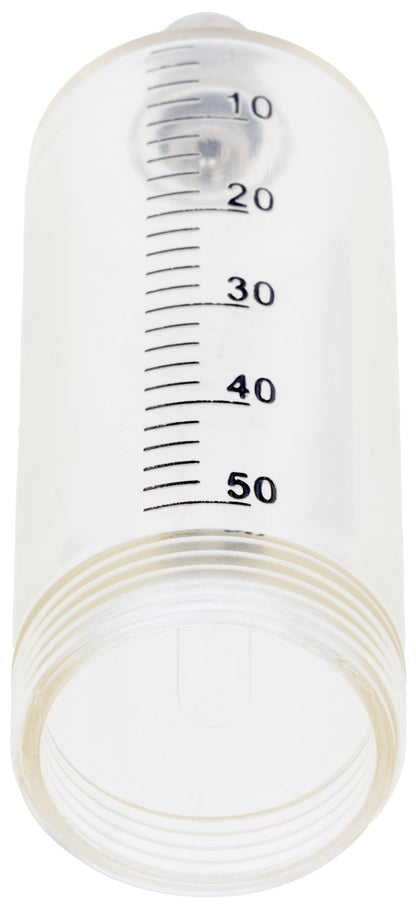 Dozirna brizgalka 50 ml LL, na oranžna, črna skala