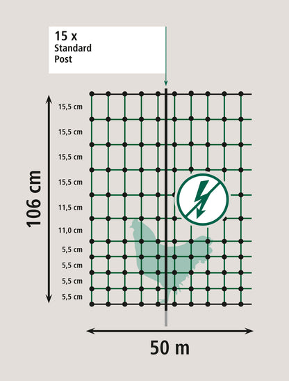 MREŽA za perutnino 106cm enojna NEelkt.- 50m