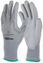 Rokavica iz PU Gnitter grey, 6 fino pletena rokavica, velikos