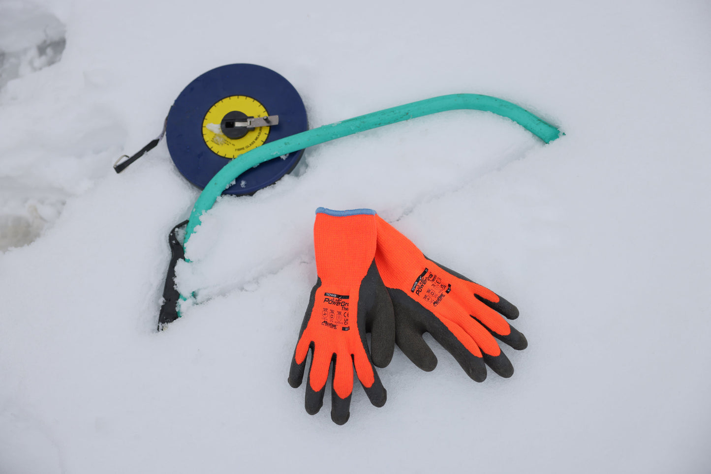 PowerGrab Thermo vel. 9 oranžn Pletene rokavice lateks s podl
