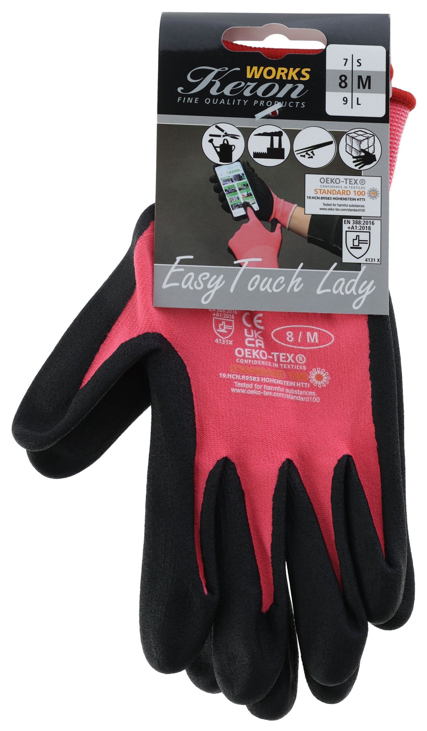 Rokavica za zaslon EasyTouch Lady, roza, velikost 9/L