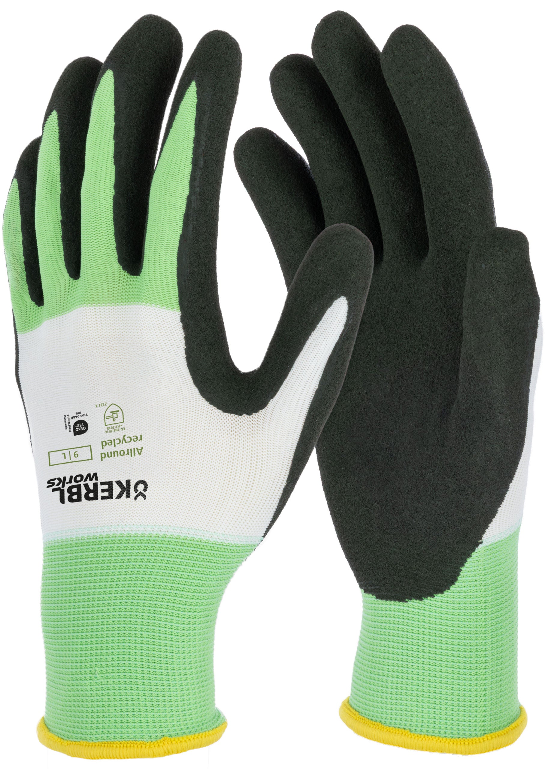 Rokavice Allround recycled univerzalna zeleno-bela