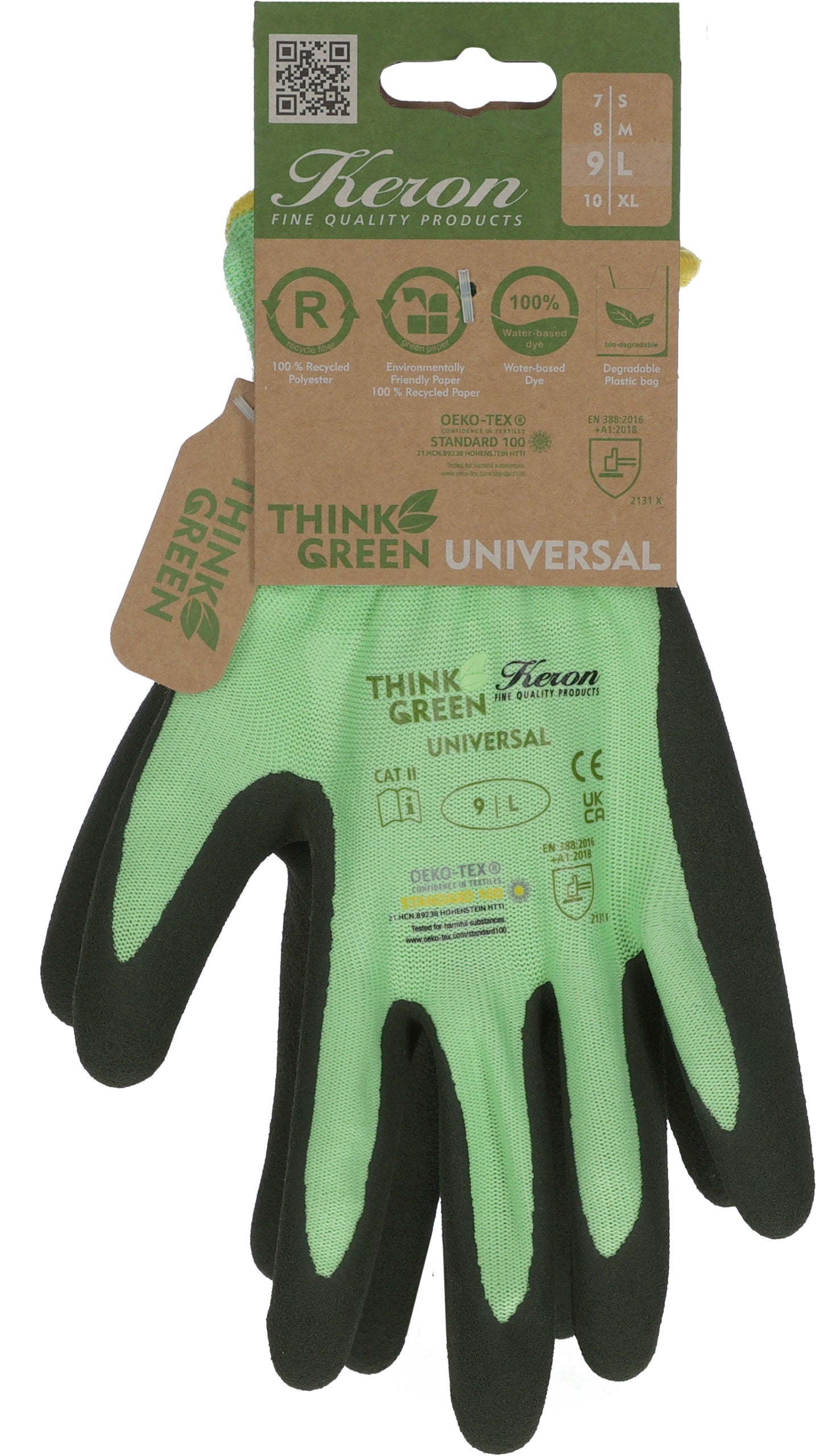 Rokavice Universal recycled univerzalna zelena, pena