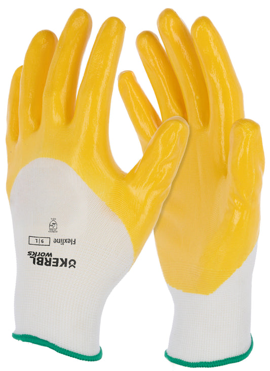 Rokavica Flexline, vel. 9 nitril, rumena