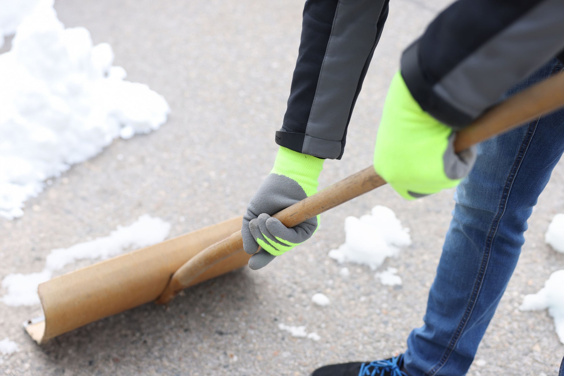 Zimske rokavice IceGuard velik Pletena lateks rokavica, neons