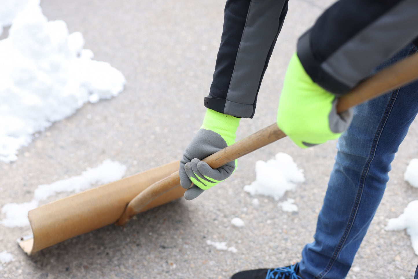 Zimske rokavice IceGuard velik Pletena lateks rokavica, neons