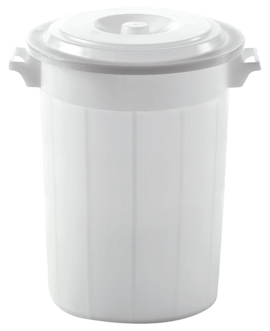 Sod za hranjenje bele barve s pokrovom, 70 ltr, varen za