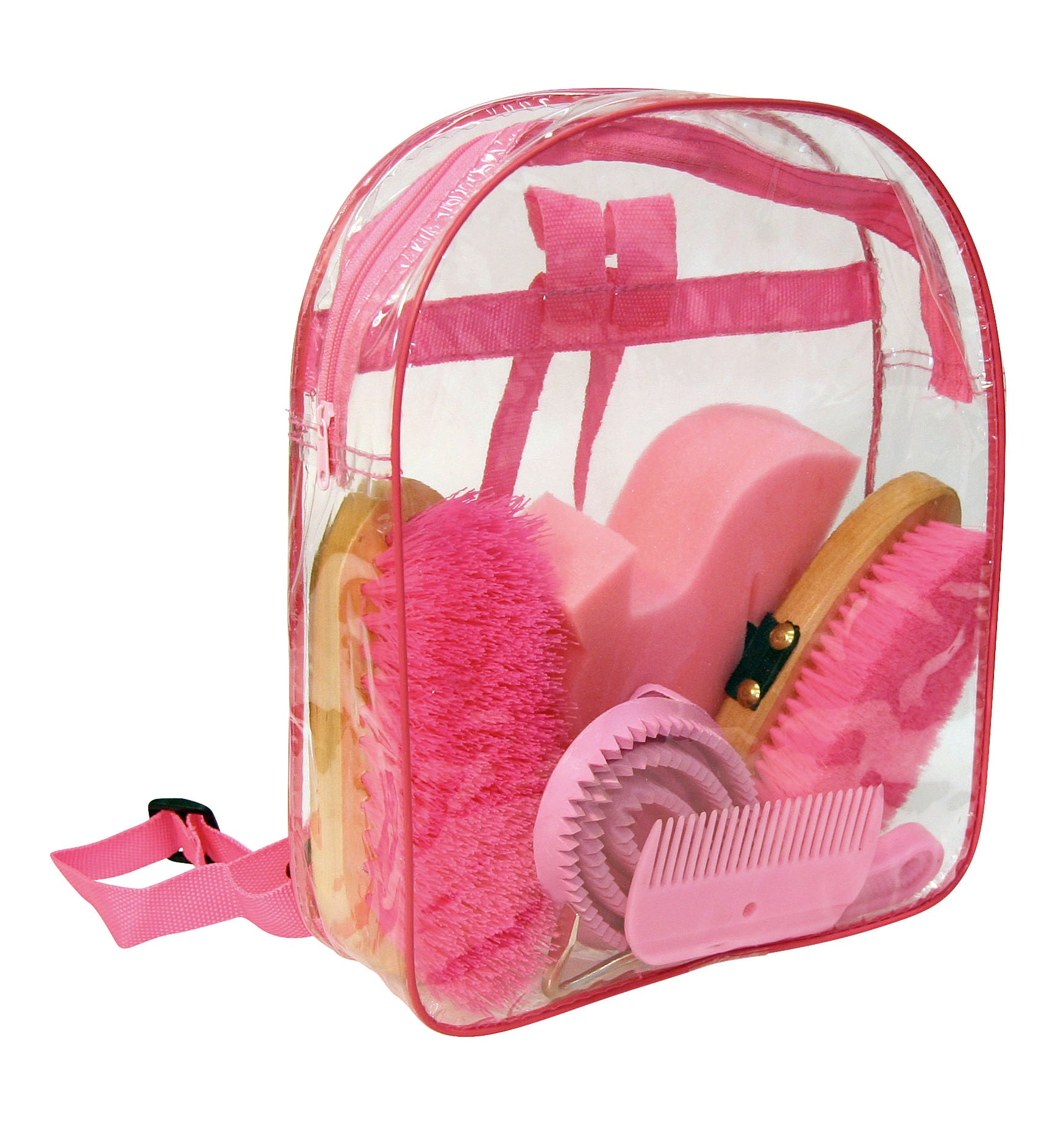 NAHRBTNIK s priborom za nego konj - pink