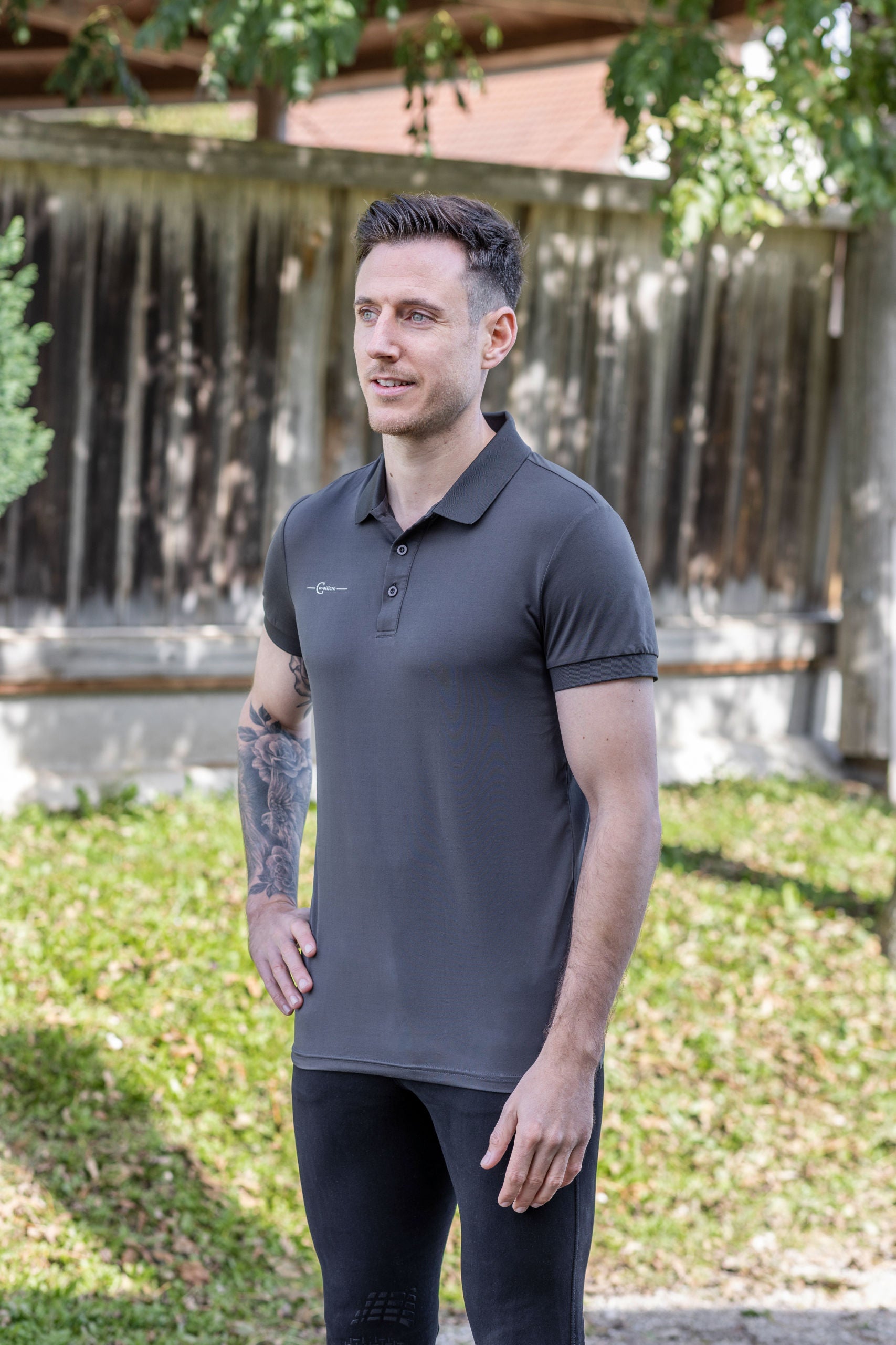 Polo majica moška, grafitna, velikost S