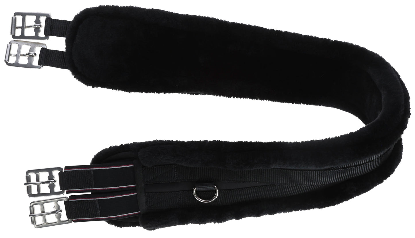 Sedelni pas s tkanim krznom crna, 110 cm