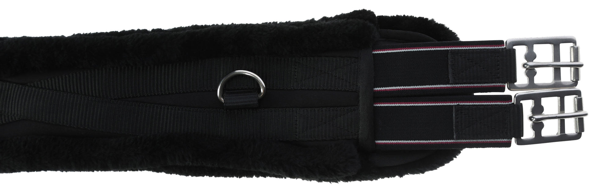 Sedelni pas s tkanim krznom crna, 115 cm