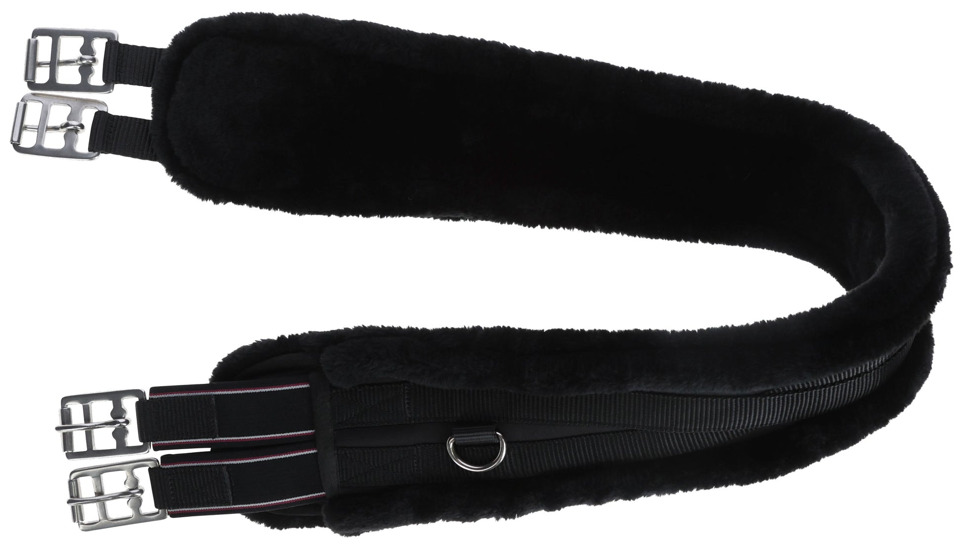 Sedelni pas s tkanim krznom crna, 120 cm