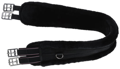 Sedelni pas s tkanim krznom crna, 140 cm