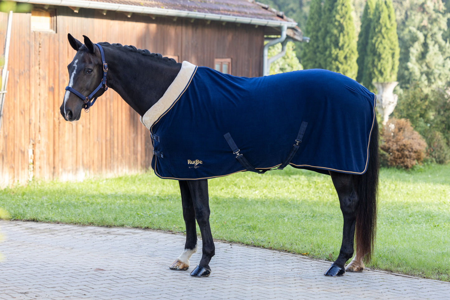 Odeja iz flisa RugBe Royal dark navy, 145 cm