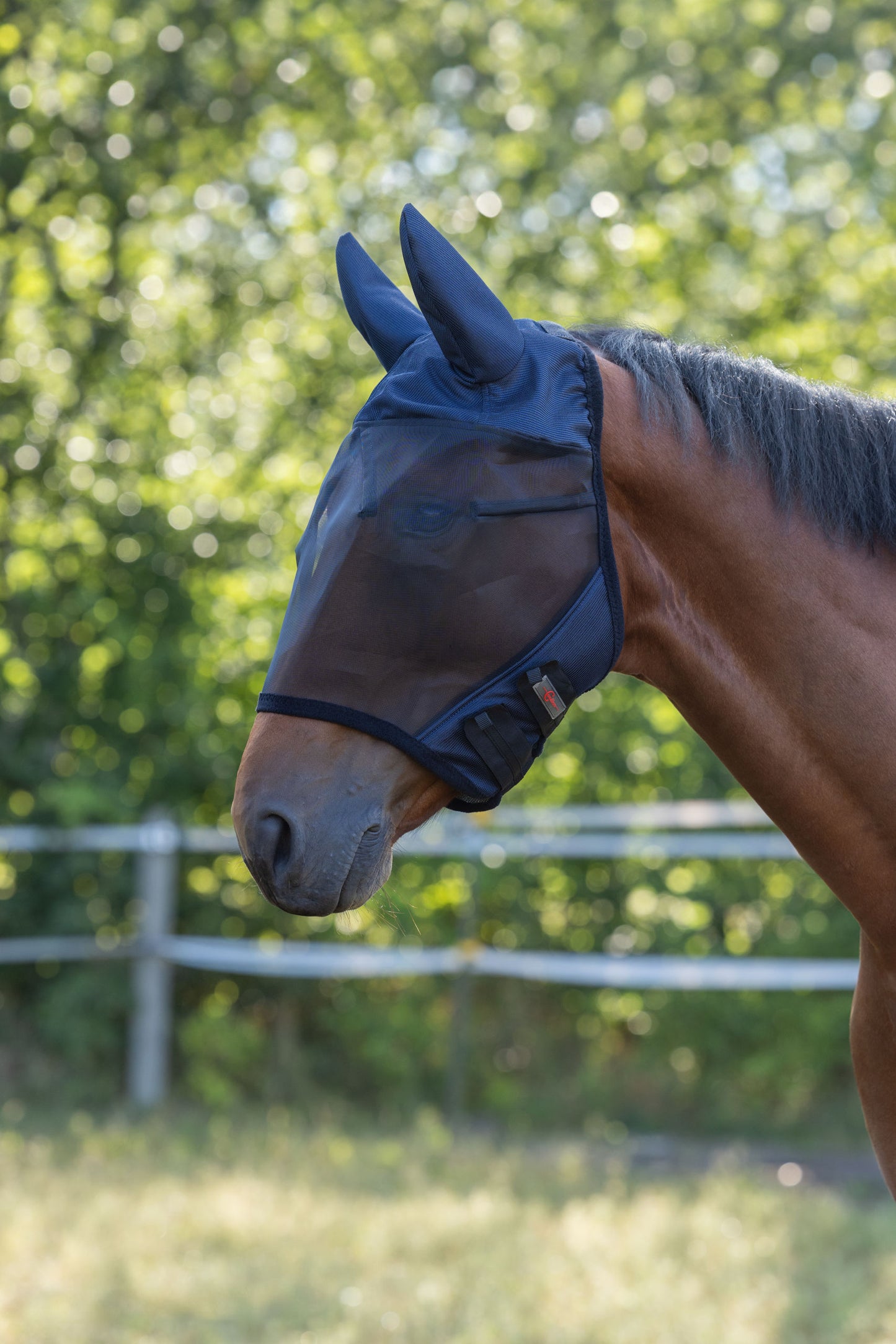 Maska za zaščito pred muhami S navy, z zaščito ušes, Pony