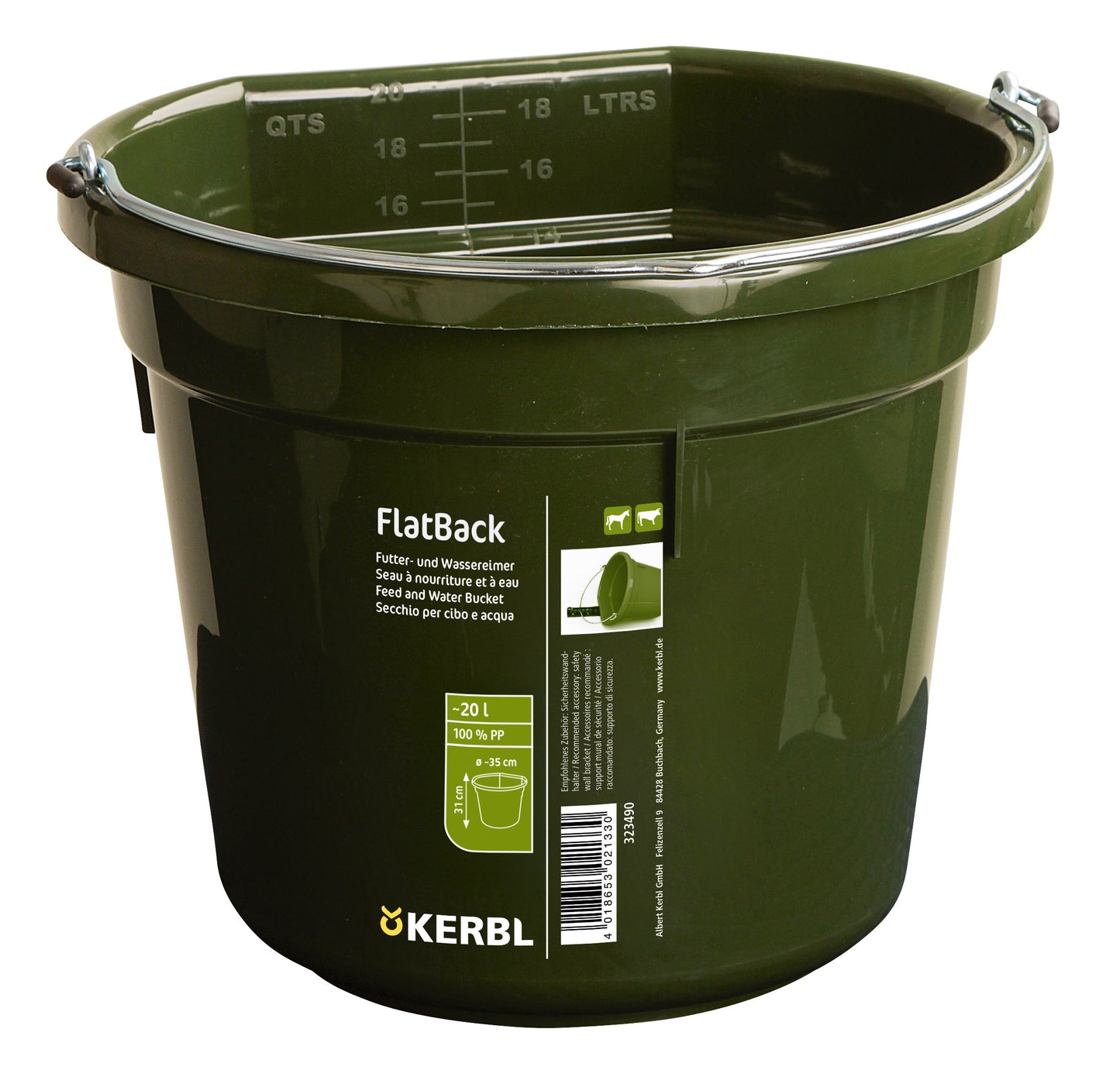 FlatBag, zeleno, približno 20L Vedro za hrano in vodo