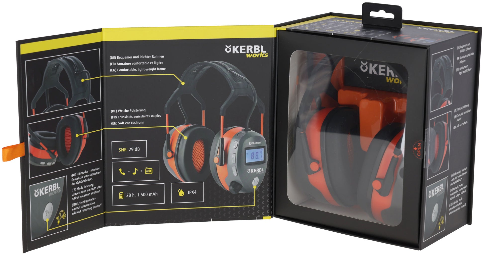 Kerbl Works Connect BT|FM Glušniki z radijem z Bluetooth