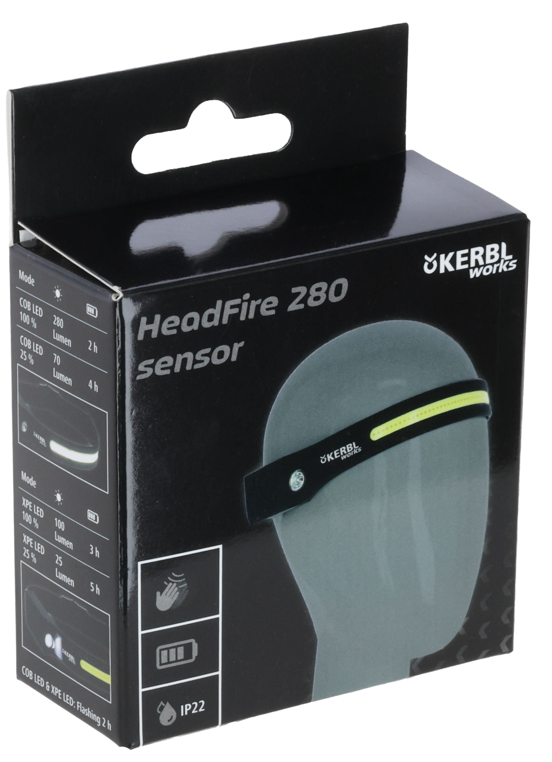 LED žaromet HeadFire 280 senzo s senzorjem, polnilna, 800 mAh