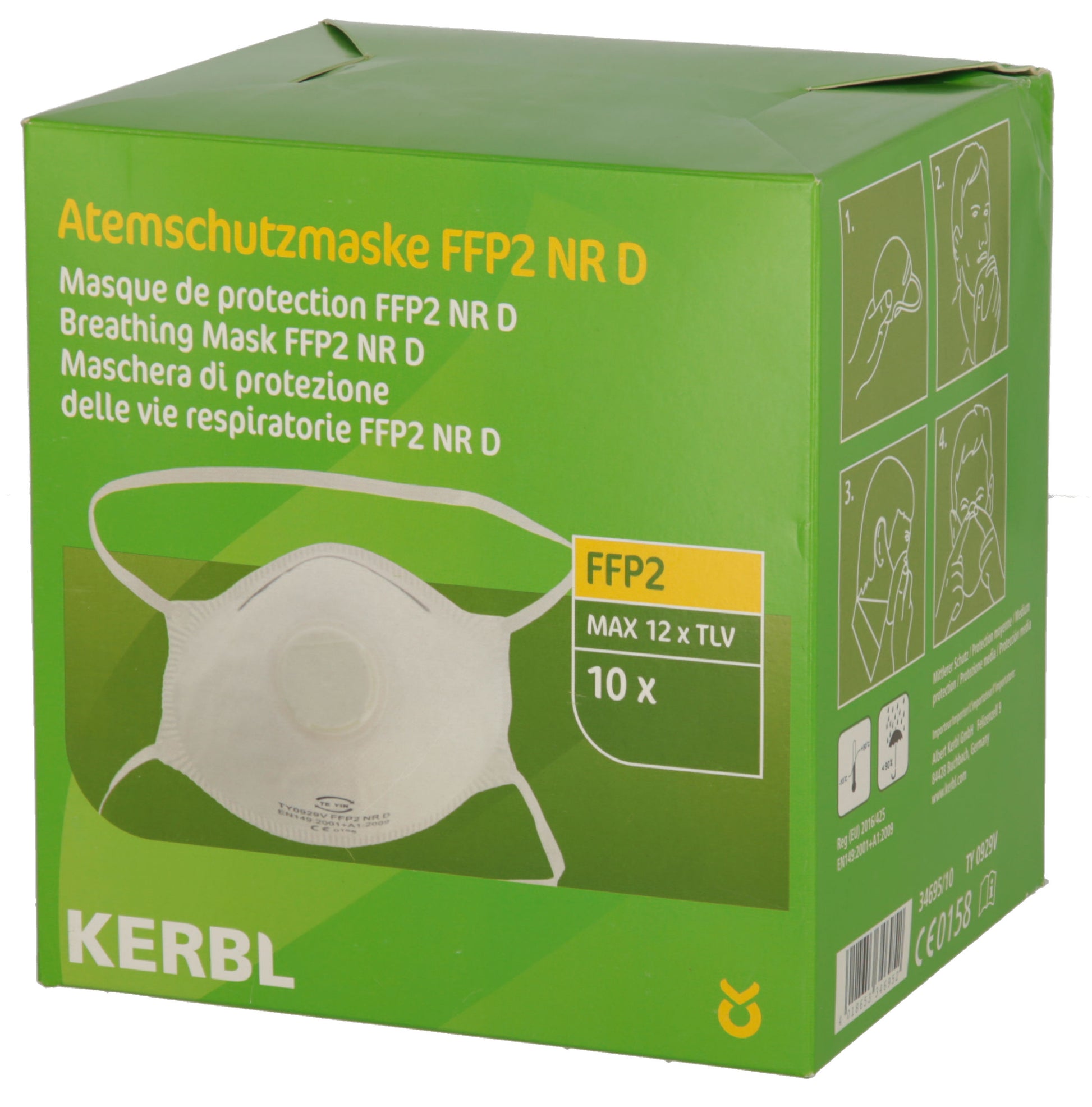 Respiratorska maska FFP2 NR D z vent. (PAK 10/1)