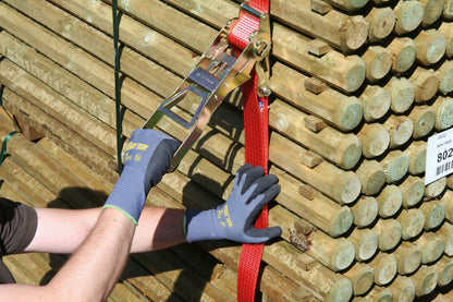 Pritrdilni trak z dolgo ročico 50 mm / 8 m, 2500/5000 kg, rde