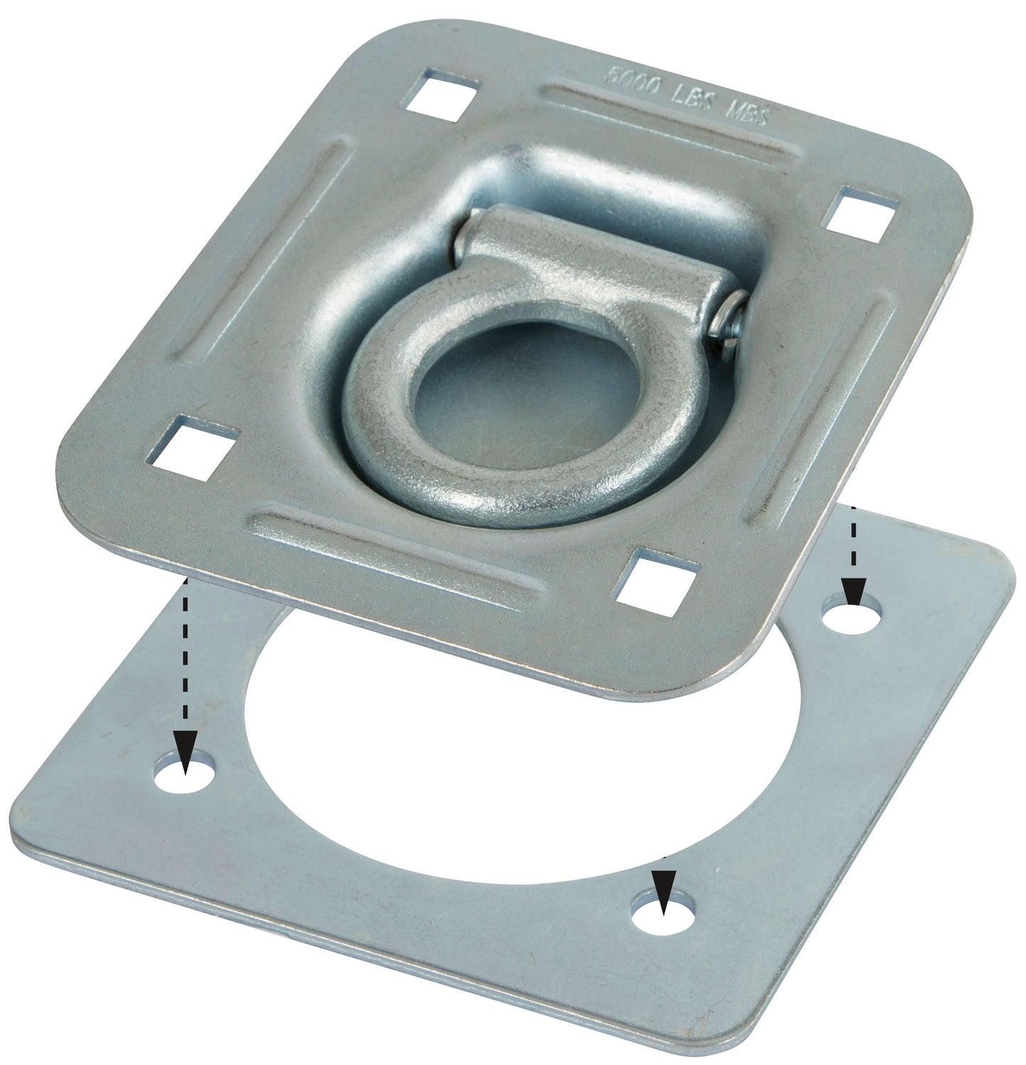 Protiplošča za 37603 127x127 mm, pocinkana, 2 kosa