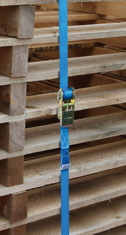 Vpenjalni trak z ragljo, 2-del 400/800 kg, S-kavelj s PVC-pre