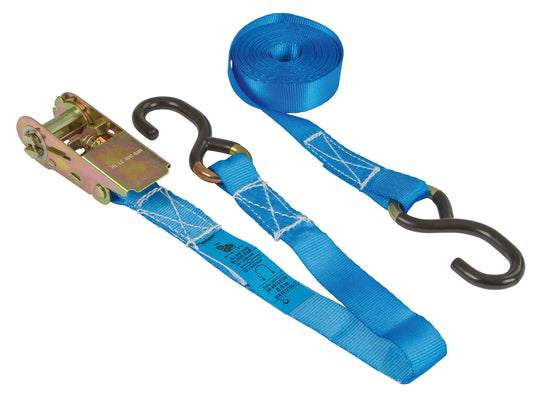 Vpenjalni trak z ragljo, 2-del 400/800 kg, S-kavelj s PVC-pre