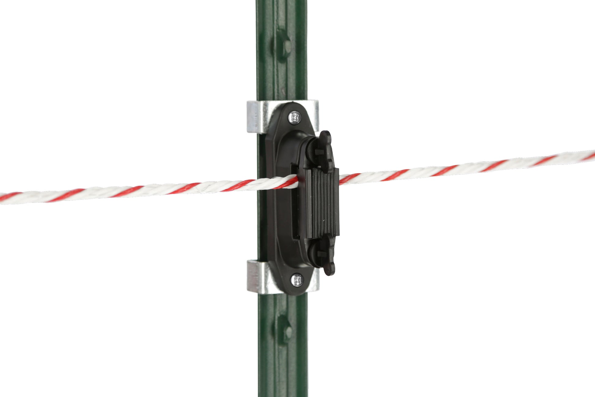 KOMPLET izolatorjev T-post (4× izolator za trak, 8×sponka)