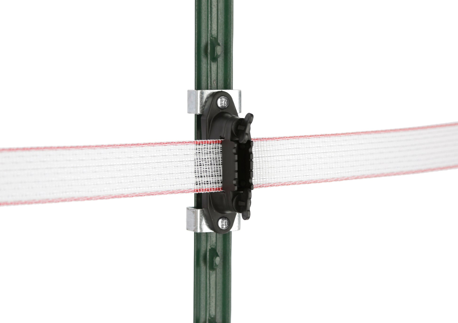 KOMPLET izolatorjev T-post (4× izolator za trak, 8×sponka)