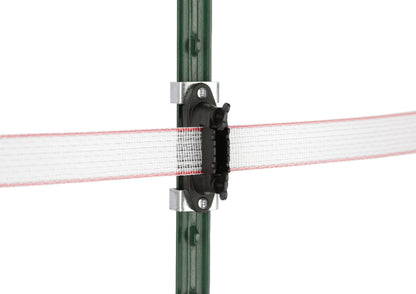 KOMPLET izolatorjev T-post (4× izolator za trak, 8×sponka)