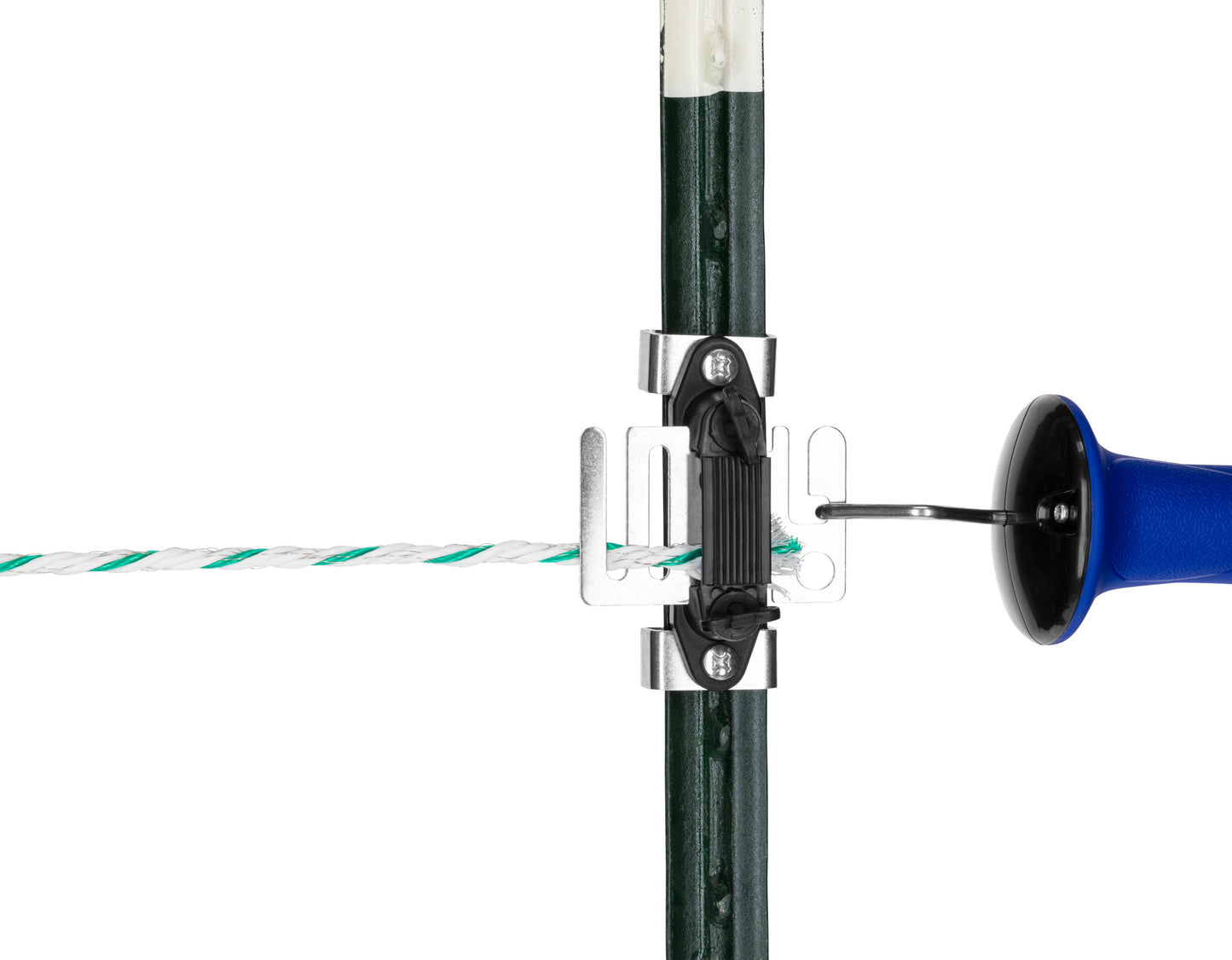 KOMPLET izolatorjev T-post (2×izol. za rocko, 4×sponka)