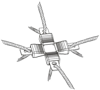 SPOJKA križna za pletenico Litzclip - do3mm (5kos)