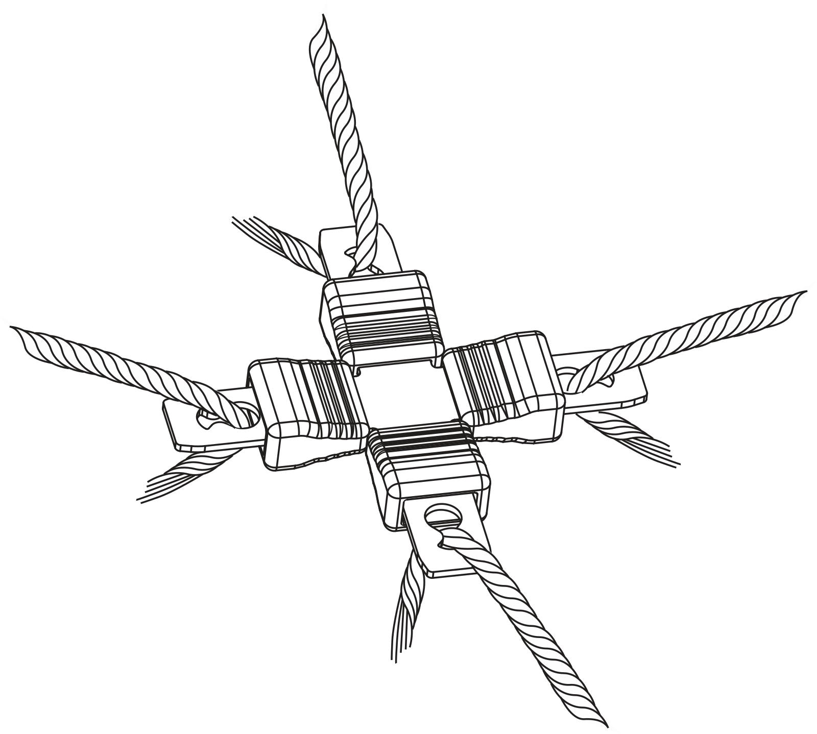 KOMPLET spojk Litzclip inox - do3mm (4+2+2kos)